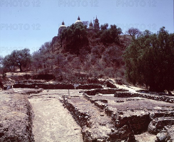 The great pyramid of Cholula, topped by an 18th C church