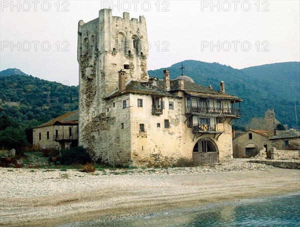 The port of Zagraphos, Mount Athos