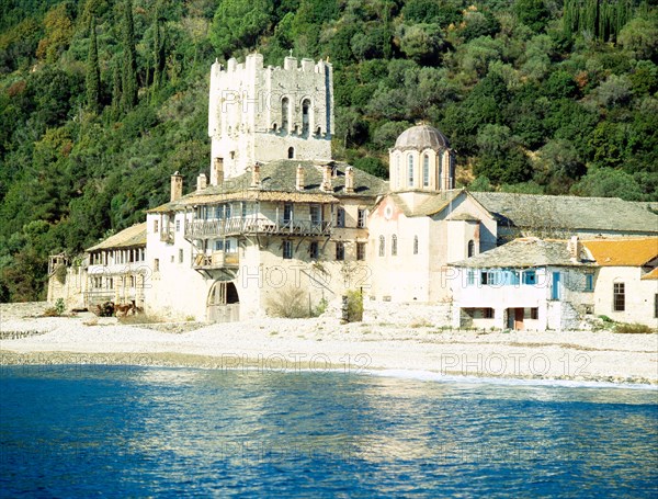 The port of Zagraphos, Mount Athos