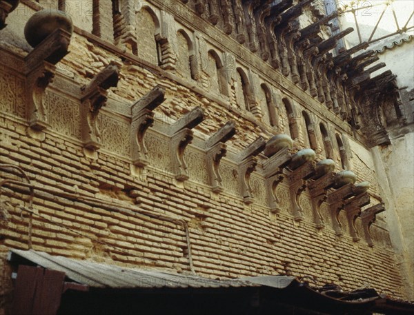 Water clock on the minaret at Bu-Inaniyya Madrasa, built by Abu-Inan and the most monumental of all the Fez madrasas