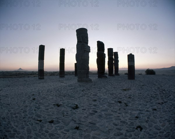 Stone warrior figures