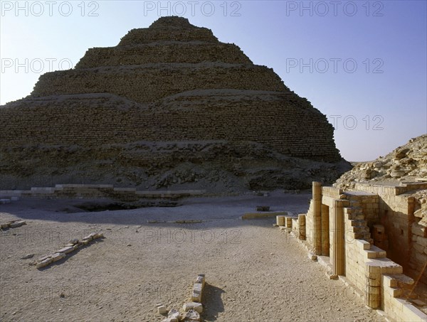 Zoser's step pyramid and enclosure at Saqqara