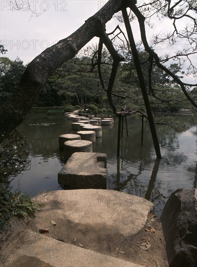 Stepping stones at the Heian shrine garden, Kyoto