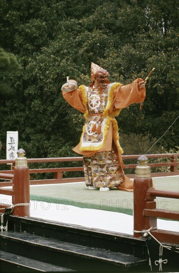 Performance of Bugaku, the dance associated with Gagaku, the ancient court music of Japan