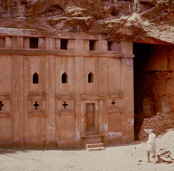 One of the churches hewn from the living rock at Lalibela