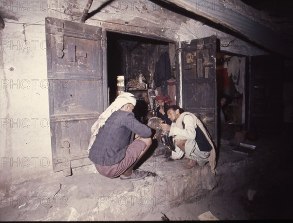 View of traders in an ancient market near San'a