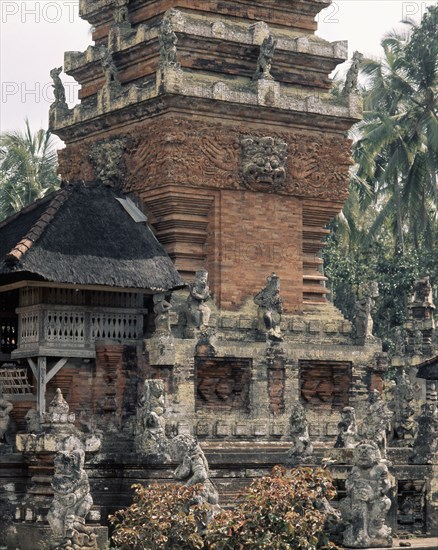 The tiered structure of Balinese Hindu shrines reproduces the three levels of the cosmos: the under-world, the world of humanity and the towering celestial mountain of the gods