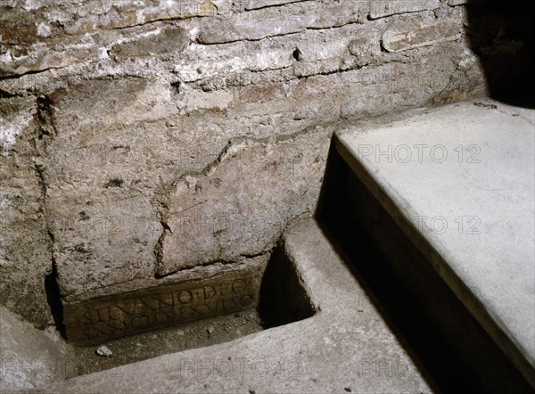 Roman wall under the church of St