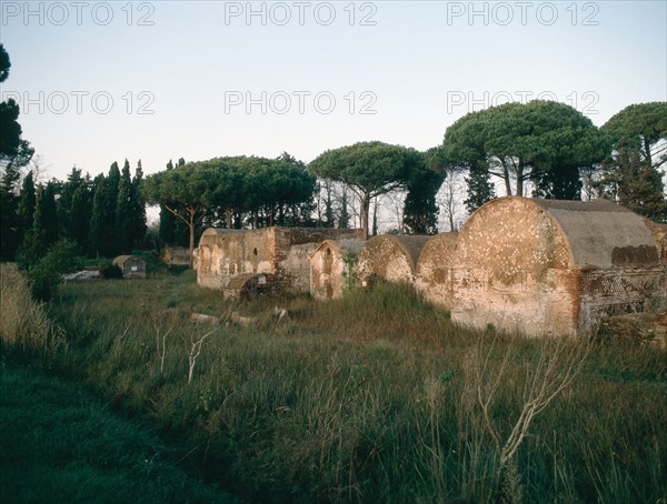 Tombs in the Isola Sacra cemetery near Ostia