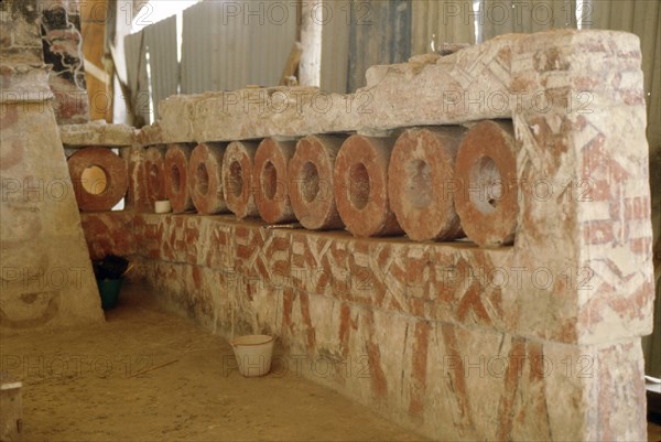 Detail from the forecourt of the 'Red Temple' on the site of El Templo Mayor, Mexico City