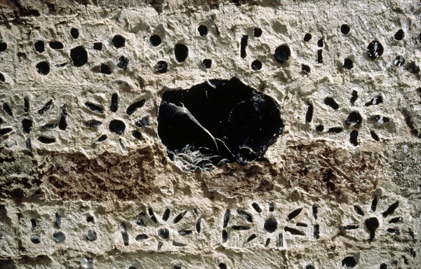 Facade of church at Zinapecuaro, dating from c