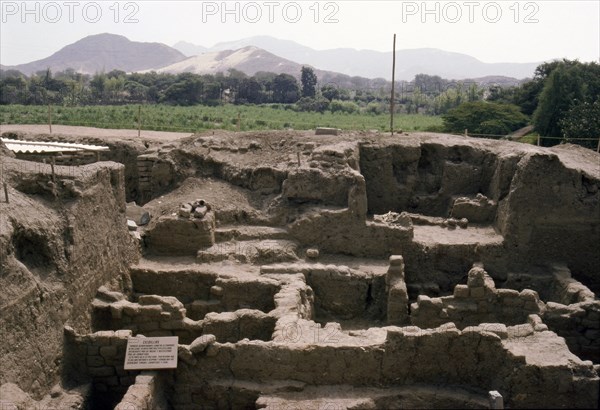 View of the Royal "tomb 1 " at the Mochica site of Sipan