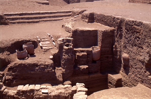 Part of the archaeological site left in situ at San Jose de Moro, where the tomb of a so-called Moche princess associated with human sacrifice was uncovered