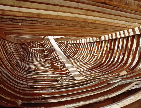 Dhows are still constructed using the traditional methods at Ajman wharf, using woods brought from India