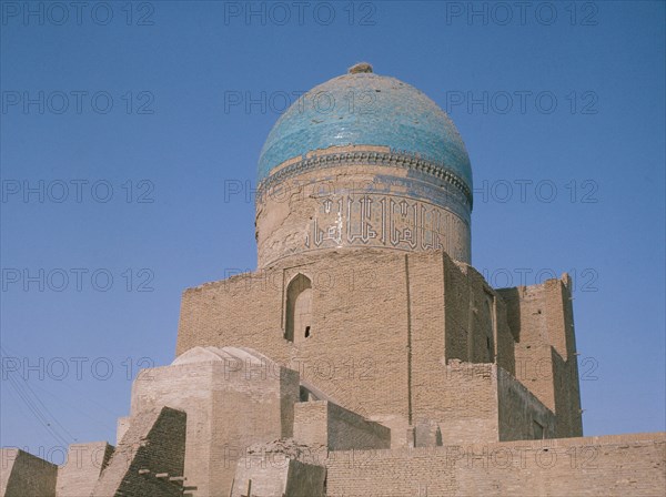 Blue-tiled dome of a madrasa, Bukhara