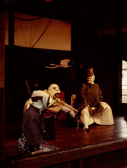 Scene from a Kyogen play, a light form of drama associated with Noh