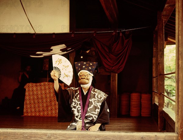 Scene from a Kyogen play, a light form of drama associated with Noh