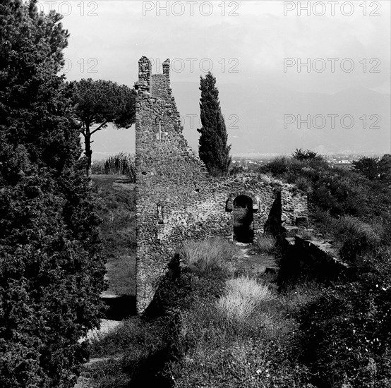 A tower on the city wall near the Vesuvian Gate, Pompeii