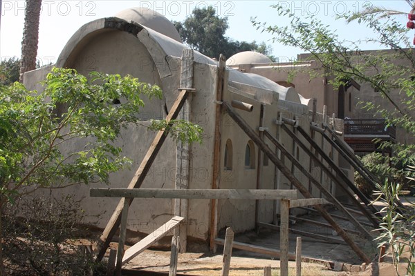 Damage to the Ramses Wissa Wassef Art Centre adobe buildings caused by rising water levels