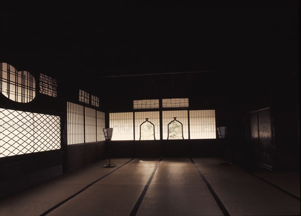 An interior in Shimabara, one of Japan's earliest pleasure quarters which opened in Kyoto in the time of Hideyoshi Toyotomi