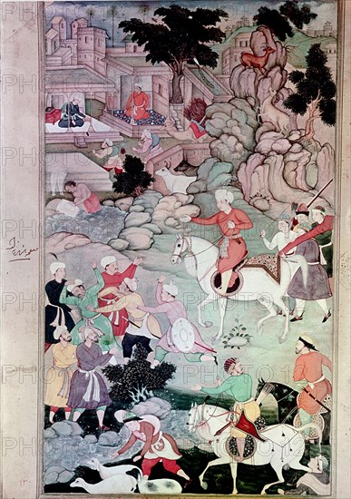 An illustration for the 14th century Persian story 'The History of the Mongols'