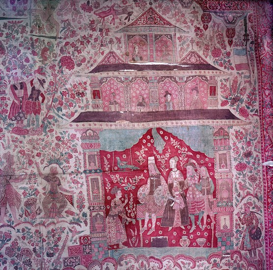 Depiction of a Dutch family in a house in India