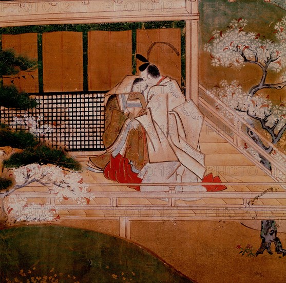 Detail from a screen attributed to the studio of Tawaraya Sotatsu