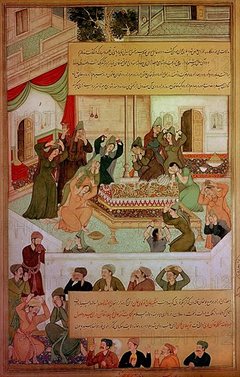 A 16th century illustration of a 14th century Persian story 'The History of the Mongols'