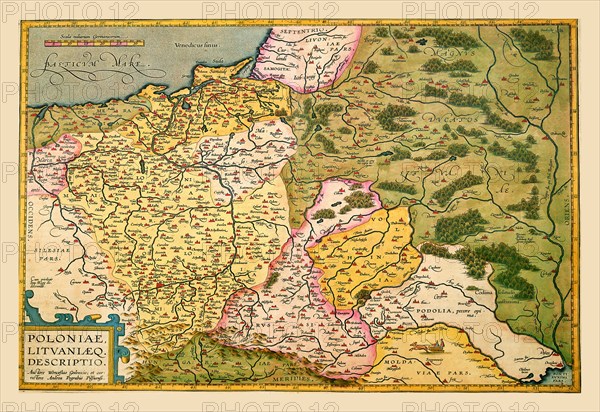 Map of Poland and Eastern Europe 1602