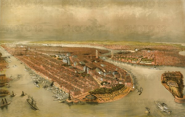 Manhattan Island, New York 1874