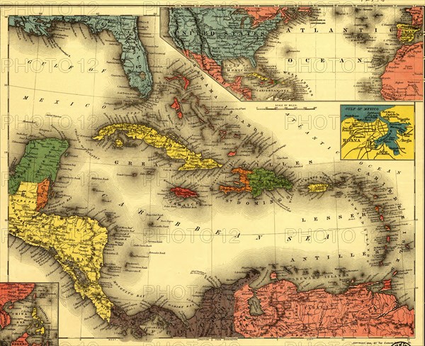 Evening Post map of the West Indies. - 1898 1898