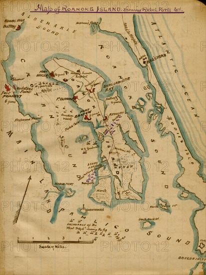 Rebel Defenses on Roanoke Island 1862