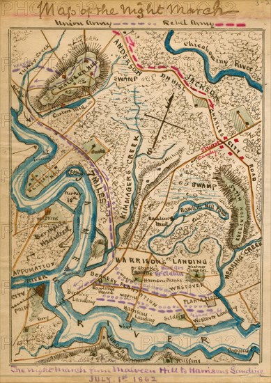 Night march from Malvern Hill to Harrison's Landing. 1862