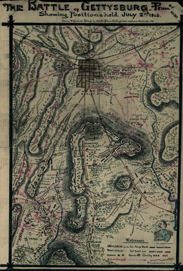 Battle of Gettysburg Penna.. Showing positions held July 2nd, 1863. 1863