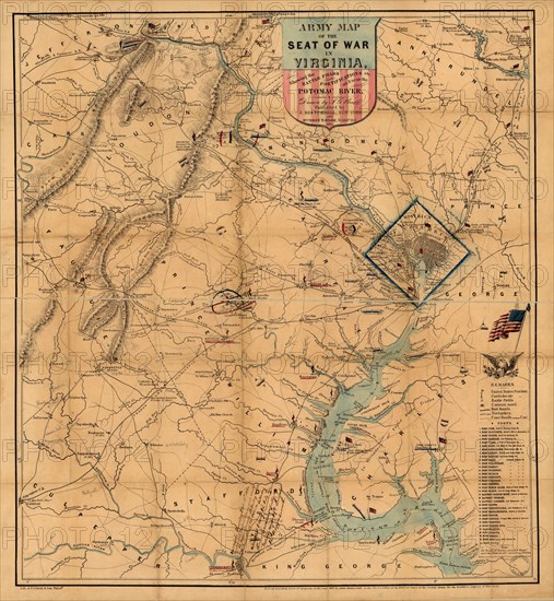 Army Map - Theatre of War - 1862