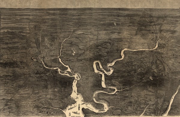 Aerial View of Grants Move on Petersburg - 1864 1864