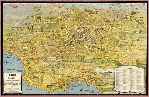 Los Angeles, wonder city of America travel map - 1932 1932