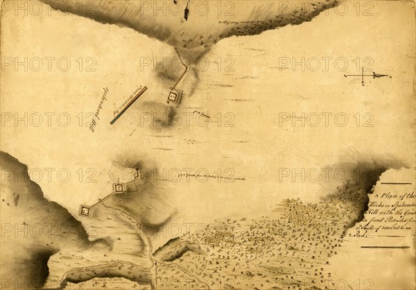 Fortifications Spikendevil Hill or Spuyten Duyvil Hill New York - 1778