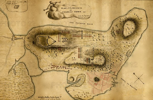 Plan of the heights of Charles Town 1775