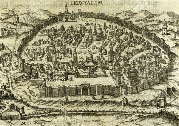 Antique Map of Jerusalem