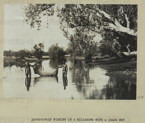 Fishing with a grass net