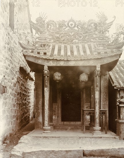 Ornate entrance to a Hong Kong Joss house