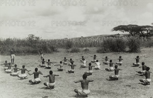 Kikuyu children exercising