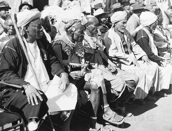 African Chiefs await the Royal party at Eastleigh Airport