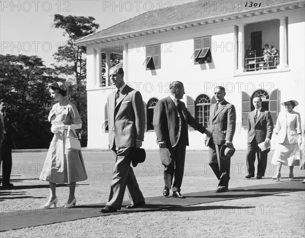 Royal party followed by the Governor of Kenya