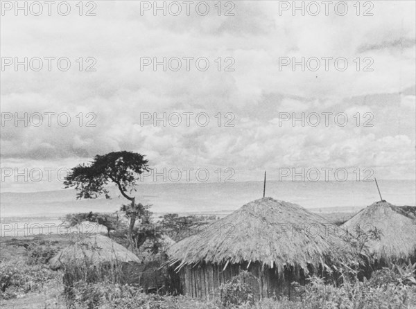 Kikuyu settlement below the Aberdare Mountains