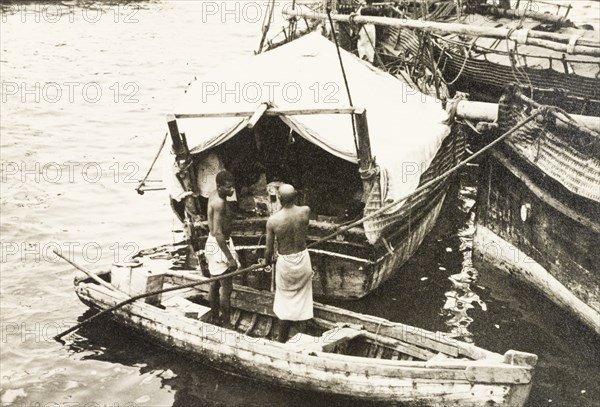 Attending to cargo at Old Mombasa harbour