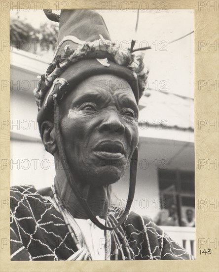 Close-up of chief attending meeting at Enugu