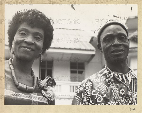 Close-up shot of two chiefs who are attending a meeting at Enugu