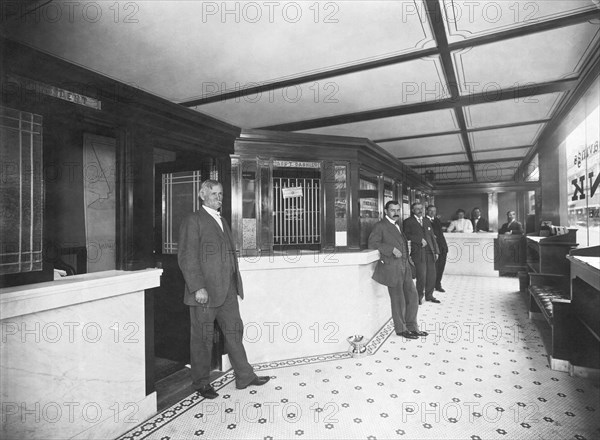 Bank Interior And Employees